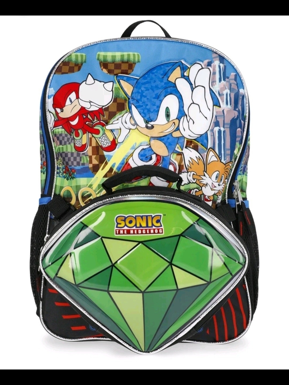 Sonic The Hedgehog Kids Green Emerald Backpack